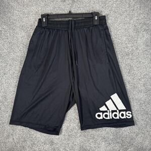 Adidas Shorts Mens Large Black AEROREADY Athletic Logo Drawstring Pockets Gym